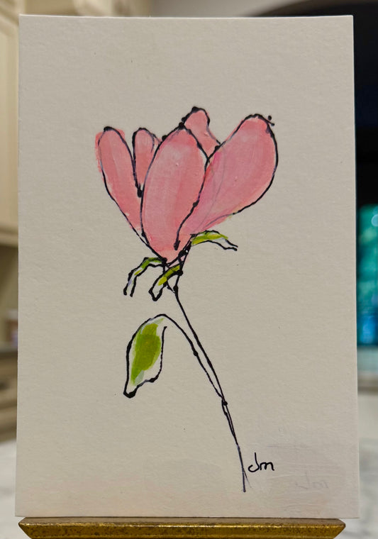 FLIRT — Original Acrylic Painting by Judie Mulkey — 4” x 6”