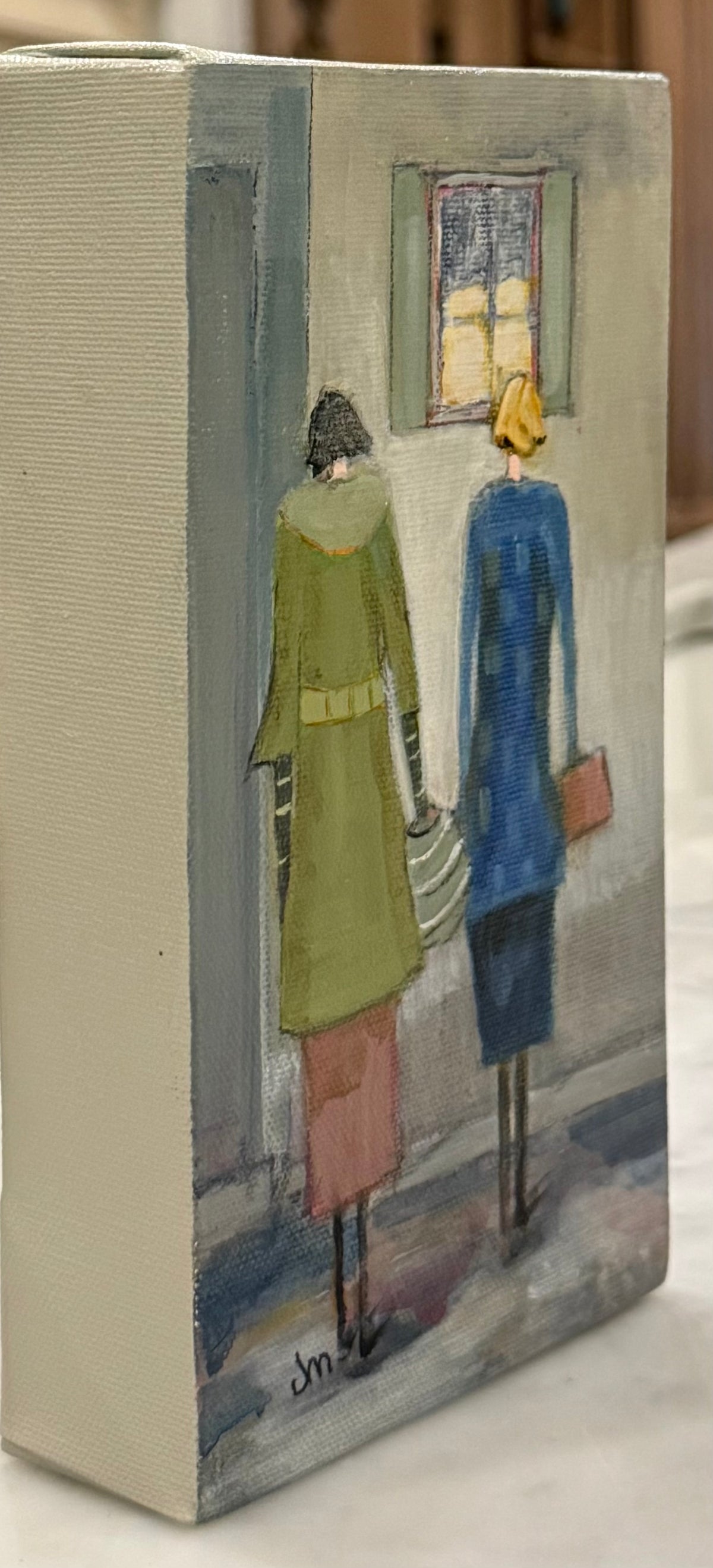 9 TO 5 – Original Acrylic Painting by Judie Mulkey - 4 1/2” x 8”