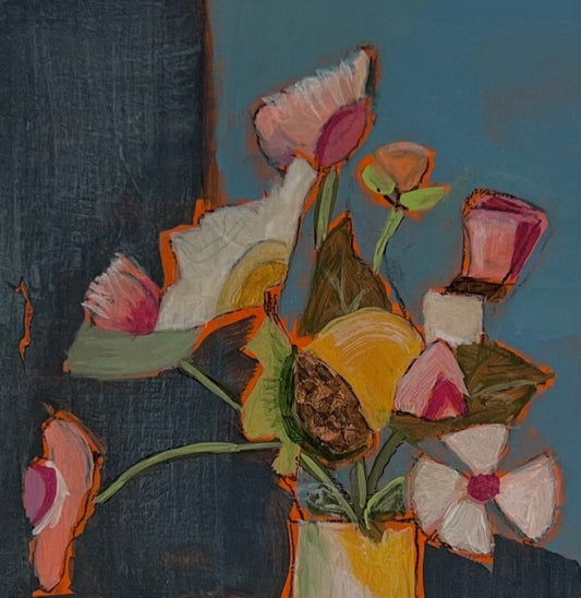 The Unexpected Bouquet - Original Acrylic Painting by Deborah Herndon - 4" x 6"
