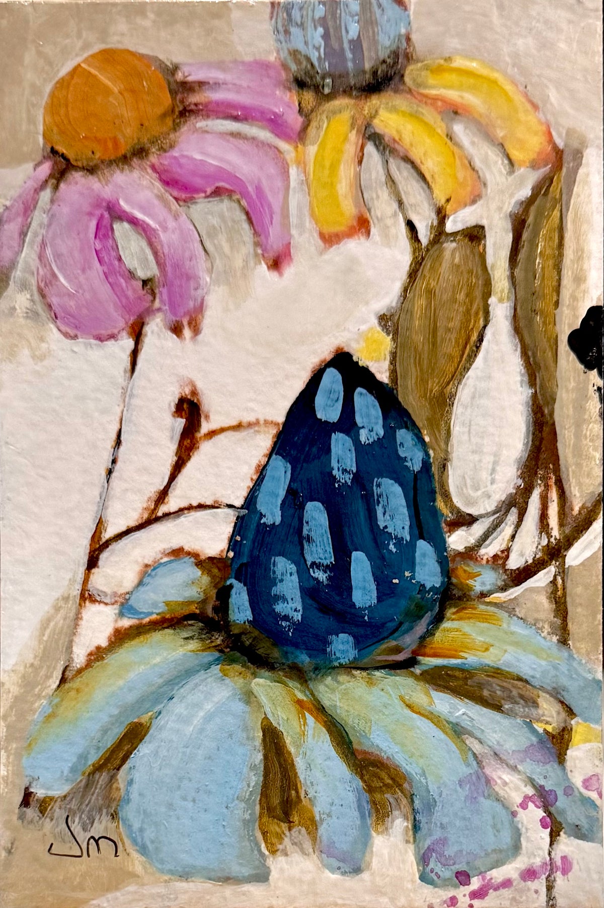 END OF THE SEASON I — Original Acrylic Painting by Judie Mulkey — 4” x 6”