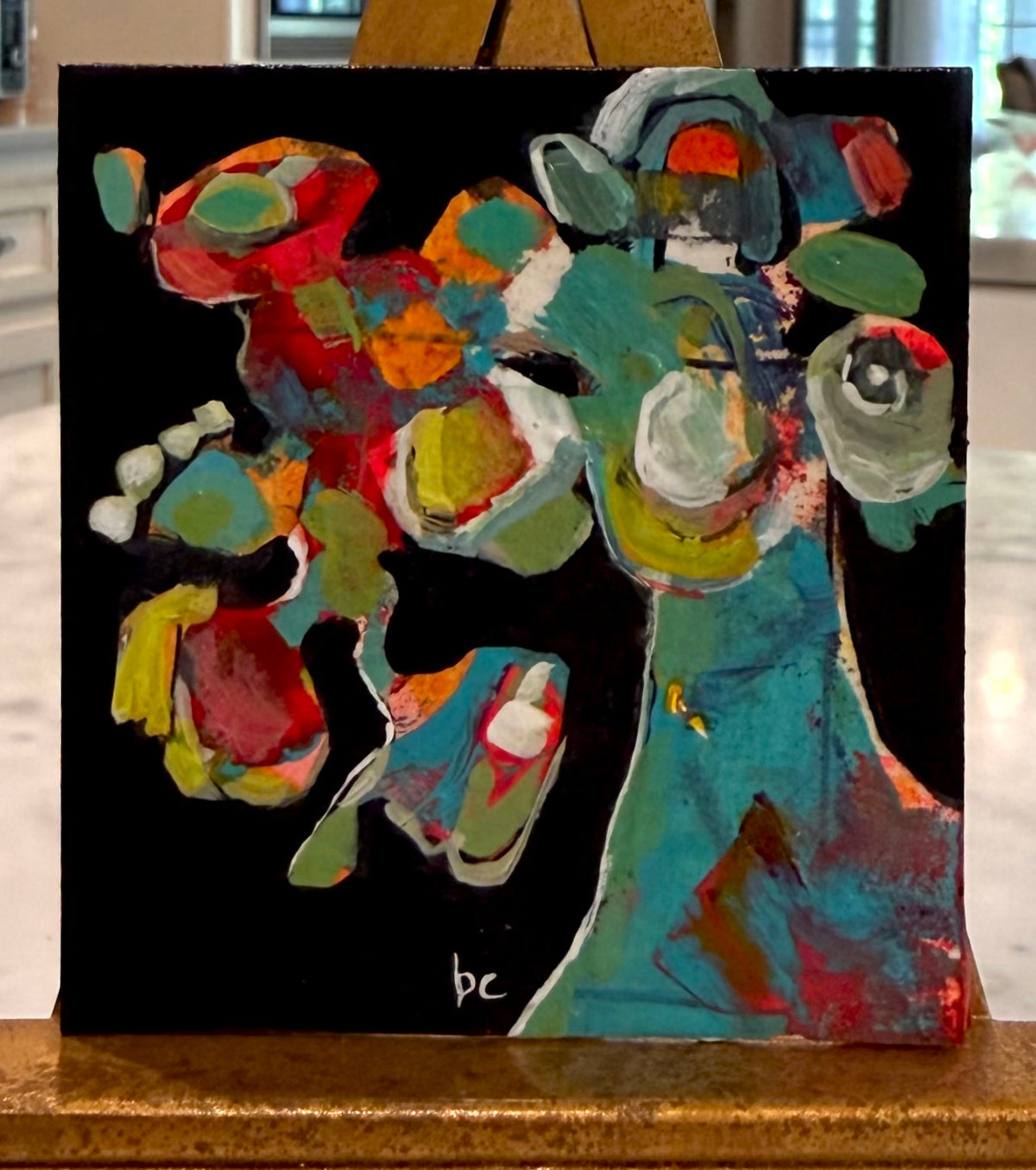 Flower Power — Original Painting by Beth Capogrossi — 2.5” x 3”