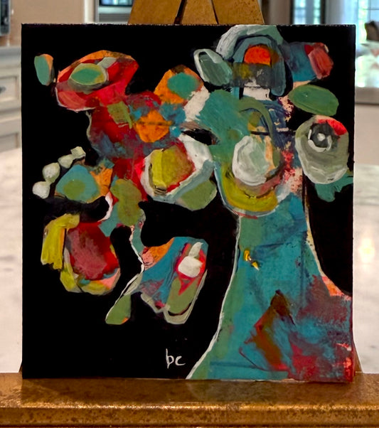 Flower Power — Original Painting by Beth Capogrossi — 2.5” x 3”