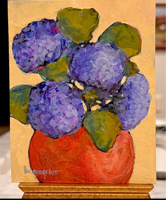 Best Dressed - Original Acrylic Floral Painting by Beth Capogrossi - 4" x 5"
