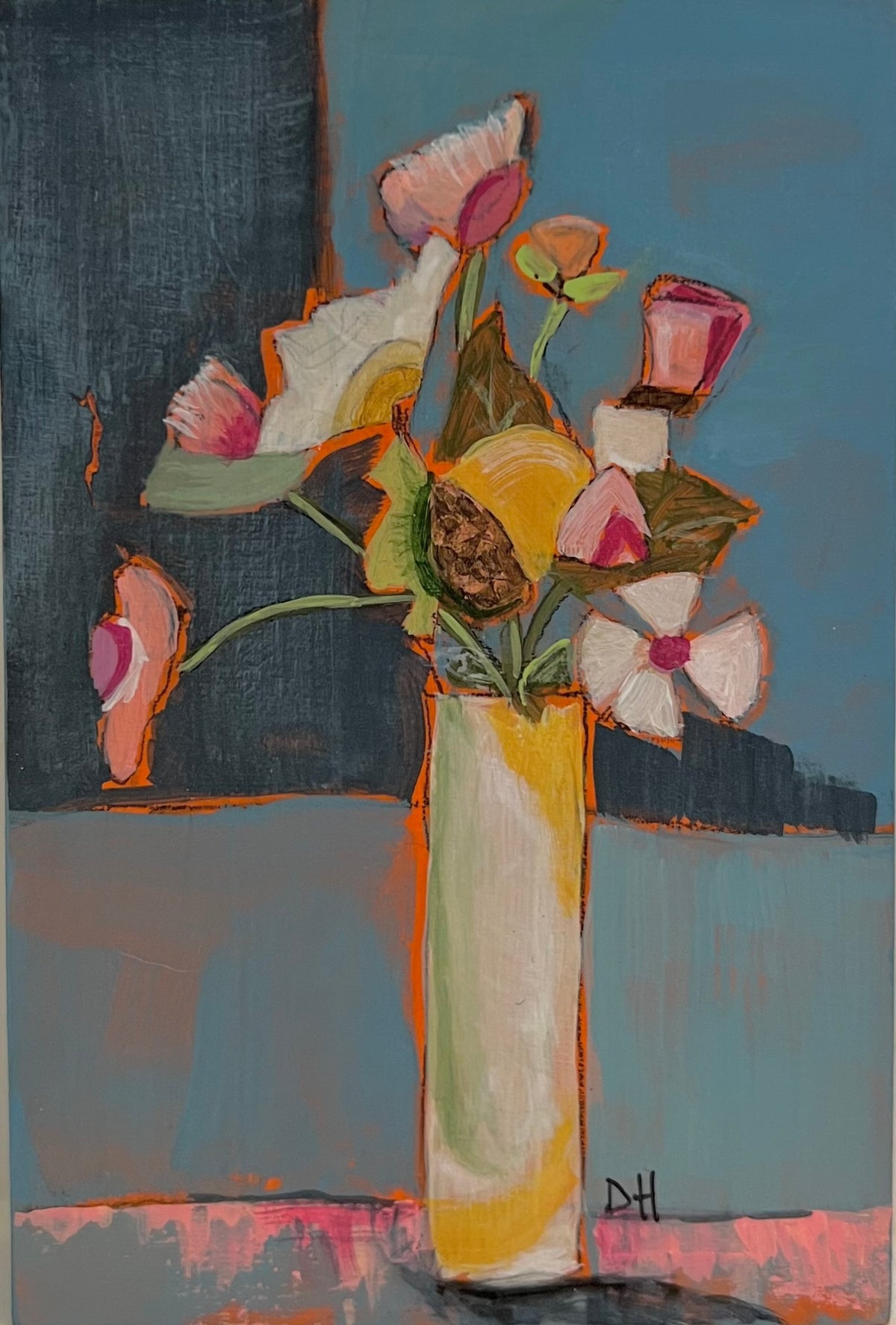 The Unexpected Bouquet - Original Acrylic Painting by Deborah Herndon - 4" x 6"