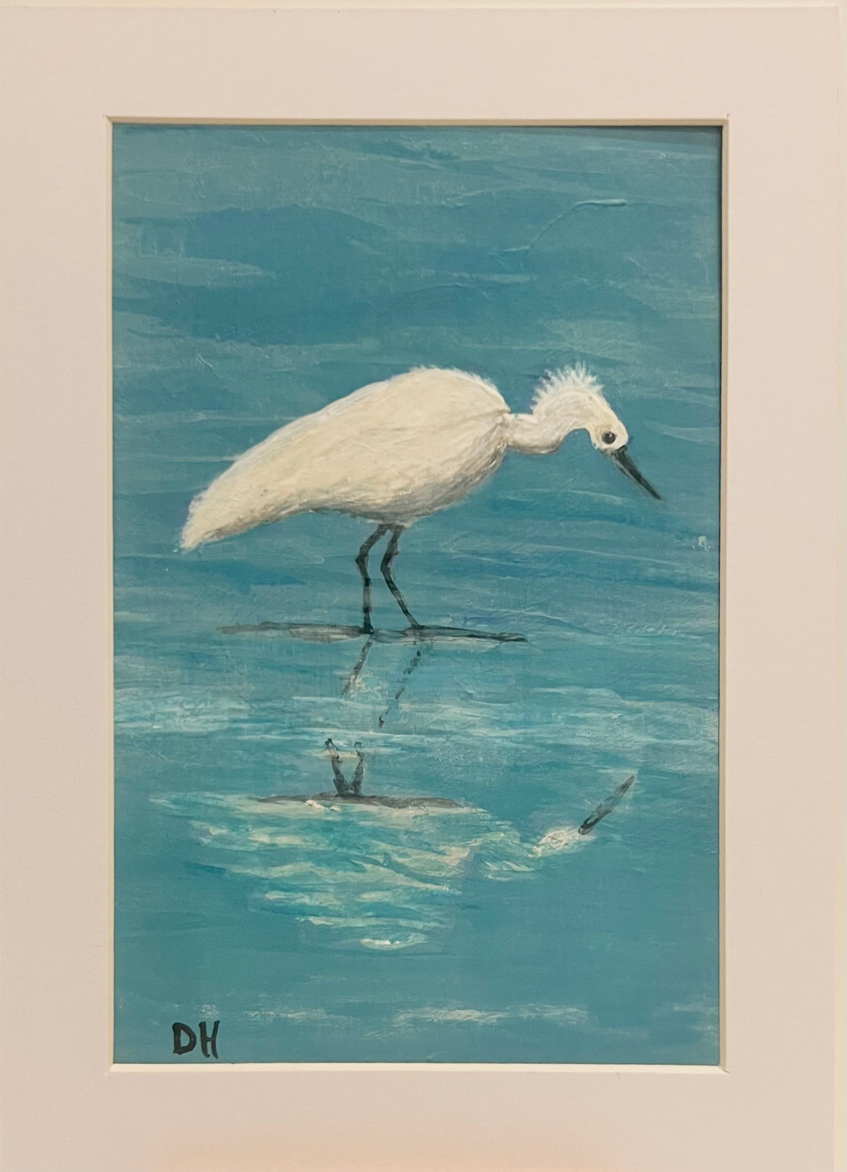 Blue Shallows — Original Acrylic Painting by Deborah Herndon — 4” x 6”