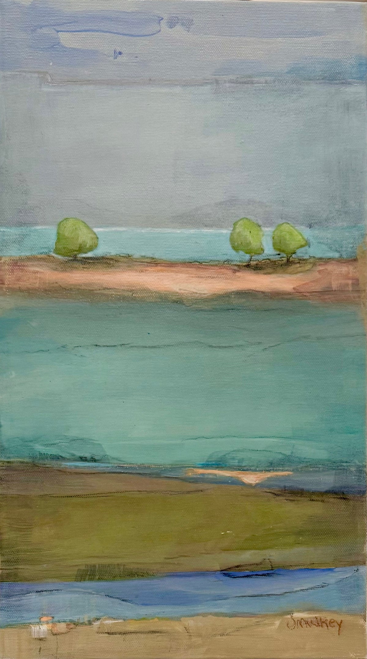 Meadow and Fell — Original Acrylic Painting by Judie Mulkey — 9” x 18”