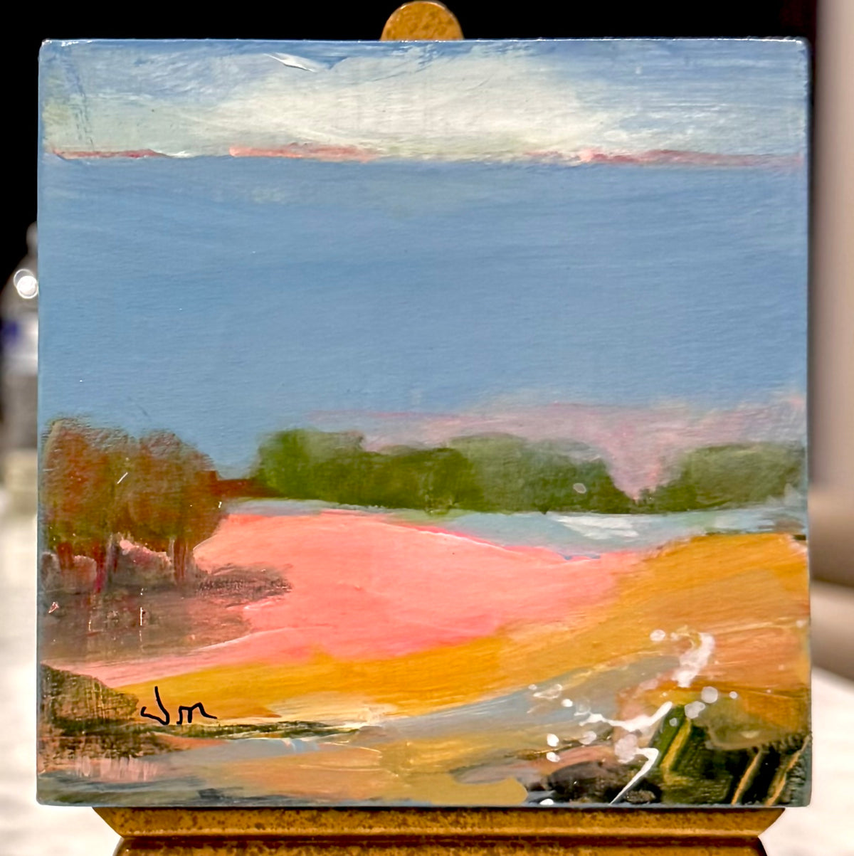 St. Simons Island — Original Acrylic Painting by Judie Mulkey — 4” x 4”
