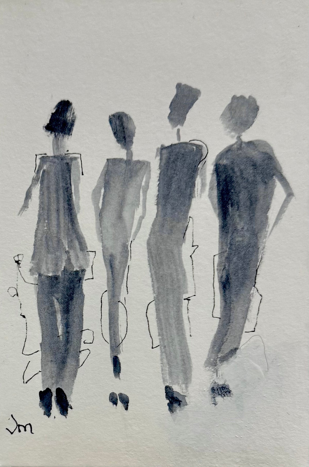 WE ARE FAMILY — Original Acrylic Painting by Judie Mulkey — 4” x 6”