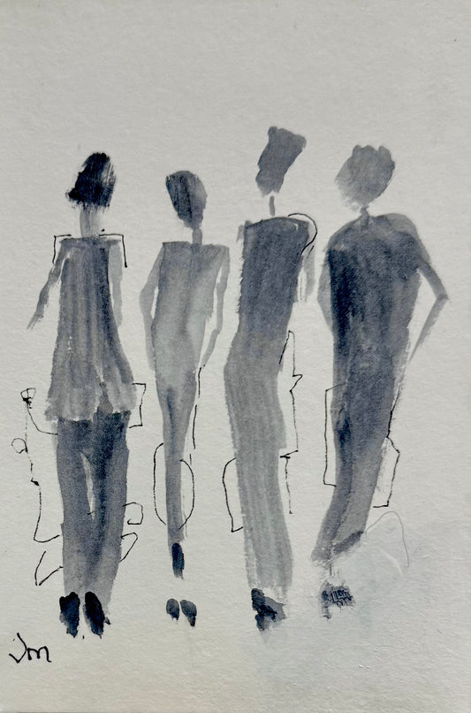 WE ARE FAMILY — Original Acrylic Painting by Judie Mulkey — 4” x 6”