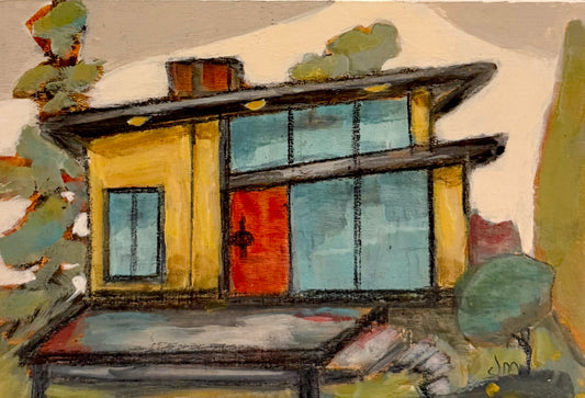 COME ON IN — Original Acrylic Painting by Judie Mulkey — 4” x 6”