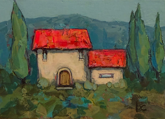 Always on My Mind — Original Acrylic Painting by Beth Capogrossi — 2.5” x 3.5”