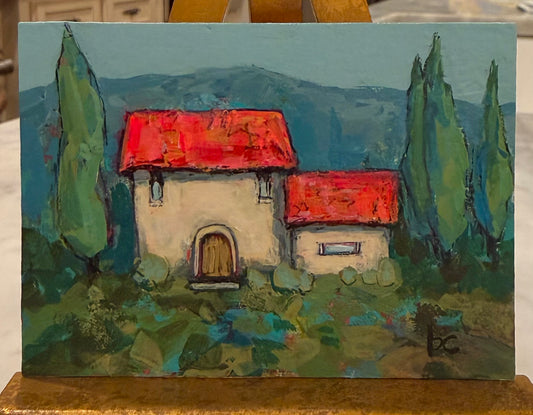 Always on My Mind — Original Acrylic Painting by Beth Capogrossi — 2.5” x 3.5”