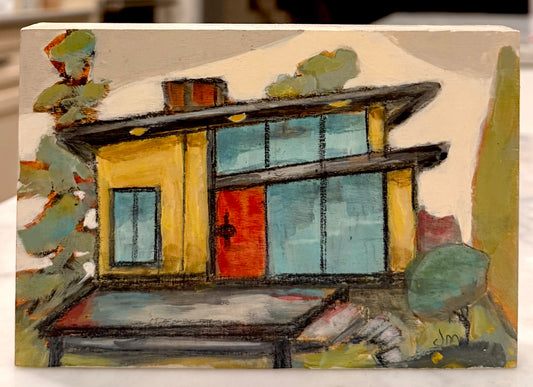 COME ON IN — Original Acrylic Painting by Judie Mulkey — 4” x 6”