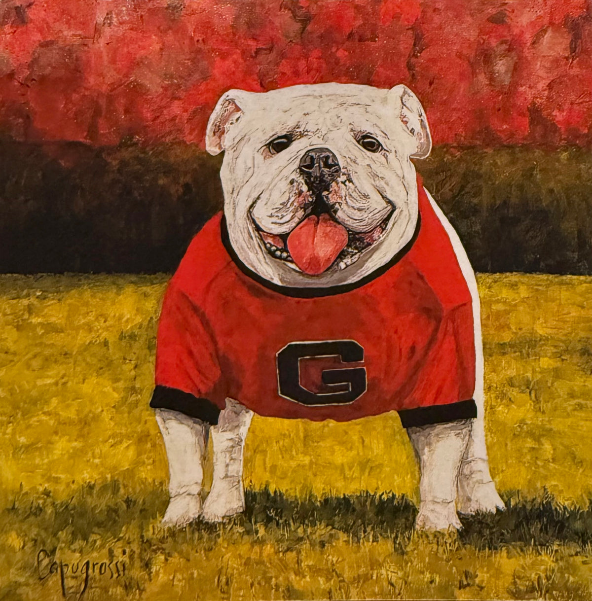 UGA Bulldog by Beth Capogrossi – 10" x 10" Giclée Print