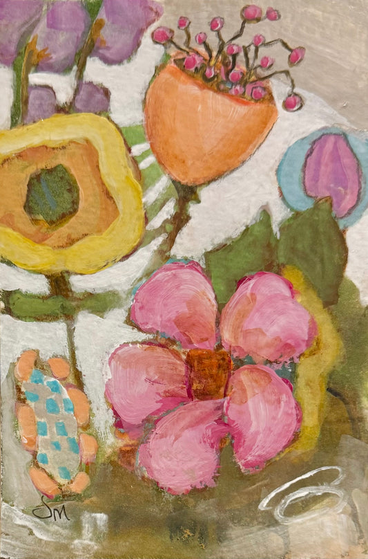 END OF THE SEASON II — Original Acrylic Painting by Judie Mulkey — 4” x 6”