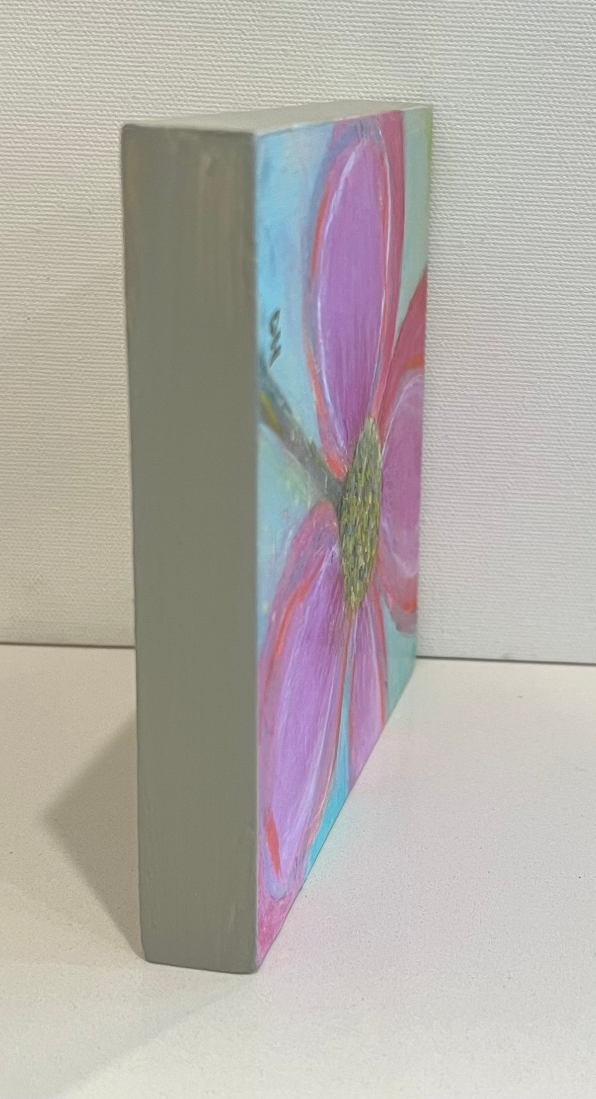 Petite Sweeping Petals — Original Acrylic Painting by Deborah Herndon — 4” × 4”
