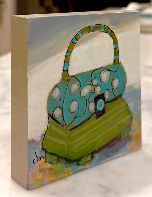 Tonight’s Choice II - Original Acrylic Painting by Judie Mulkey - 4" x 4"