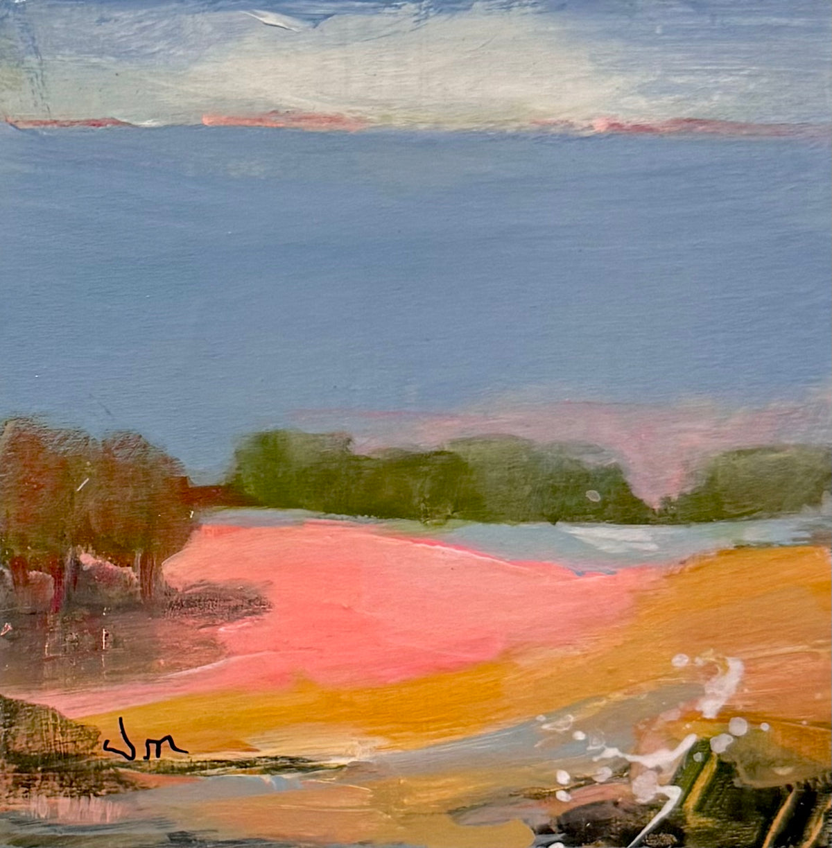 St. Simons Island — Original Acrylic Painting by Judie Mulkey — 4” x 4”